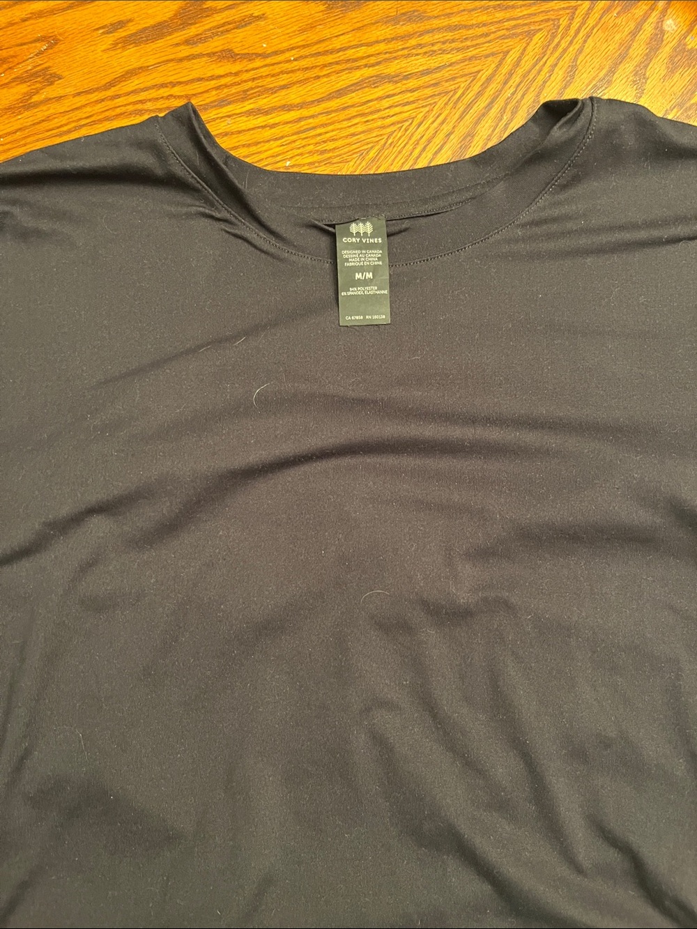 Cory Vines Men's Black Crew Neck Performance Shirt - M